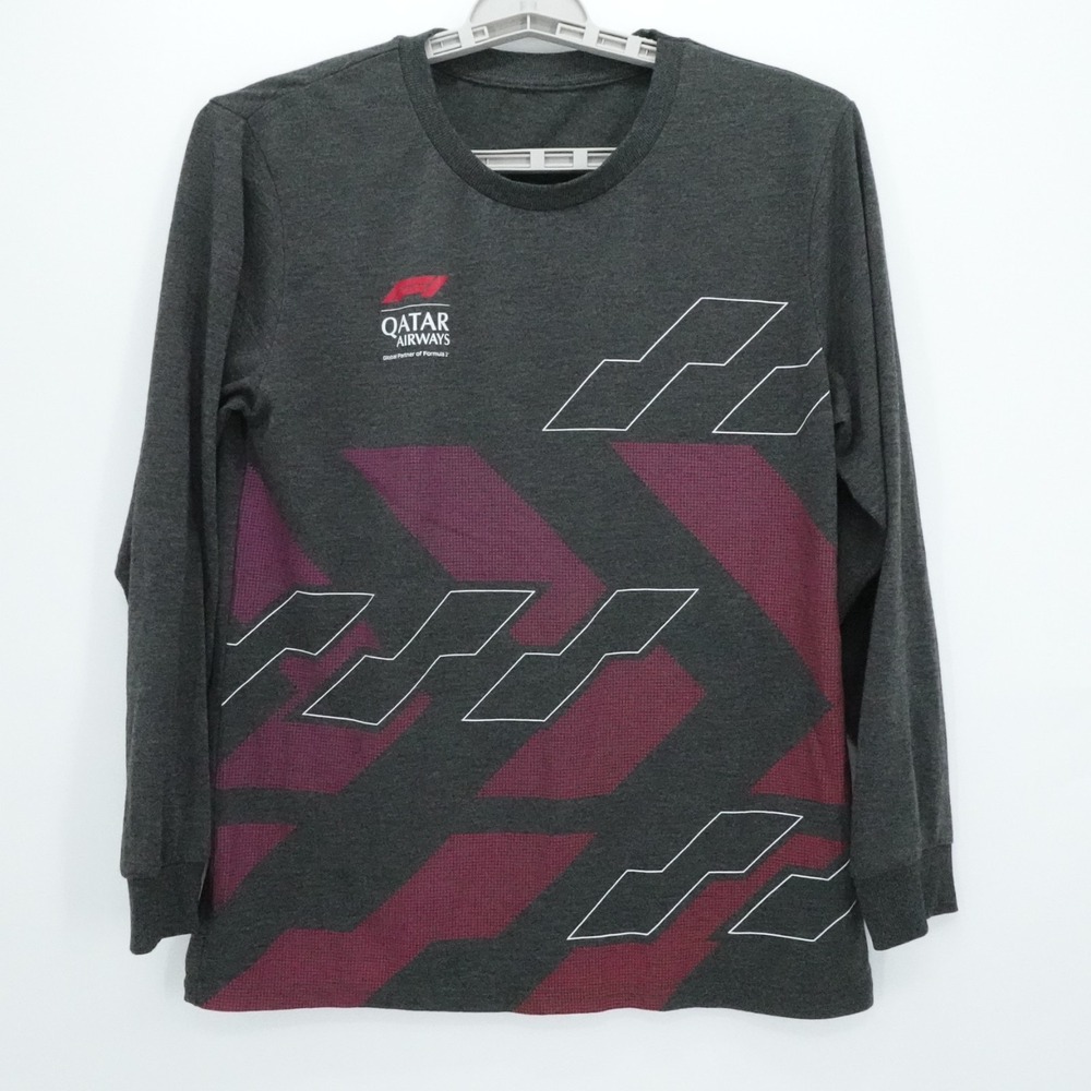 Qatar‎ Airways Shirt Unisex Small Gray F1 Formula 1 Long Sleeve Graphic Crewneck